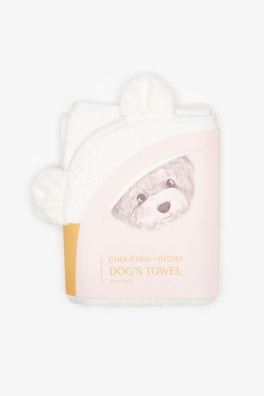CHOU CHOU Бавовняний рушник для собак молочний (75*75)