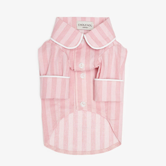 CHOU CHOU Сорочка піжамна для собак з кантом рожева