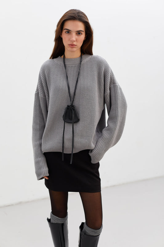 THE LACE Светр оверсайз сірий