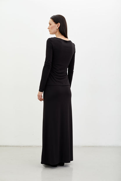 THE LACE Жiночий лонгслів приталений чорний