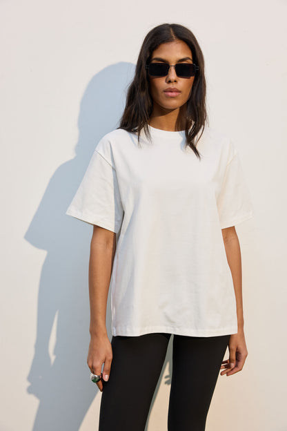 THE LACE Жiночa футболка oversize молочна