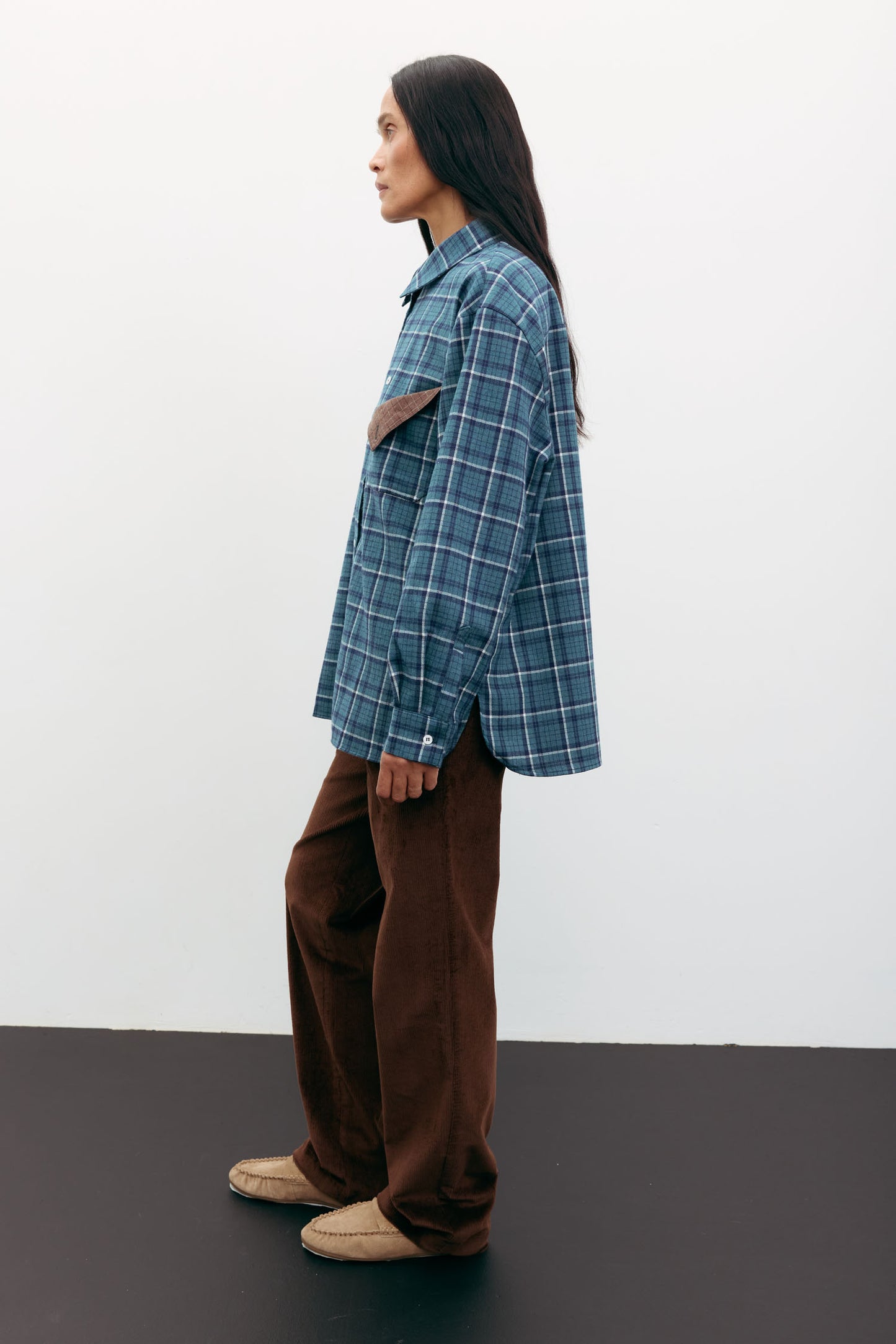 THE LACE Жiночi брюки прямі з вельвету шоколадні