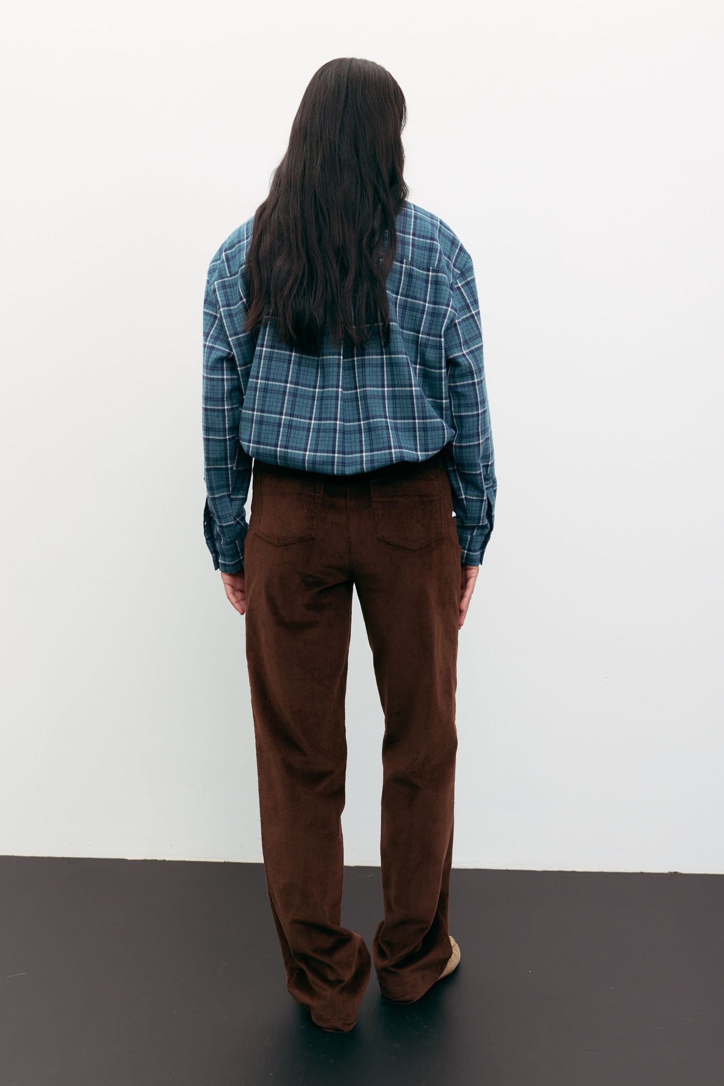 THE LACE Жiночi брюки прямі з вельвету шоколадні