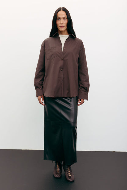 THE LACE Жiночa сорочка оверсайз з вишивкою на кишені