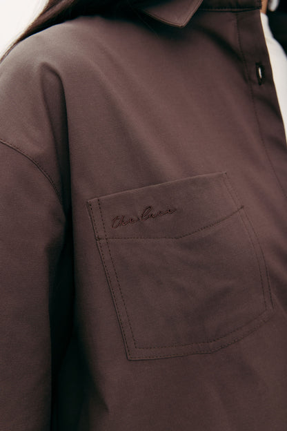 THE LACE Жiночa сорочка оверсайз з вишивкою на кишені