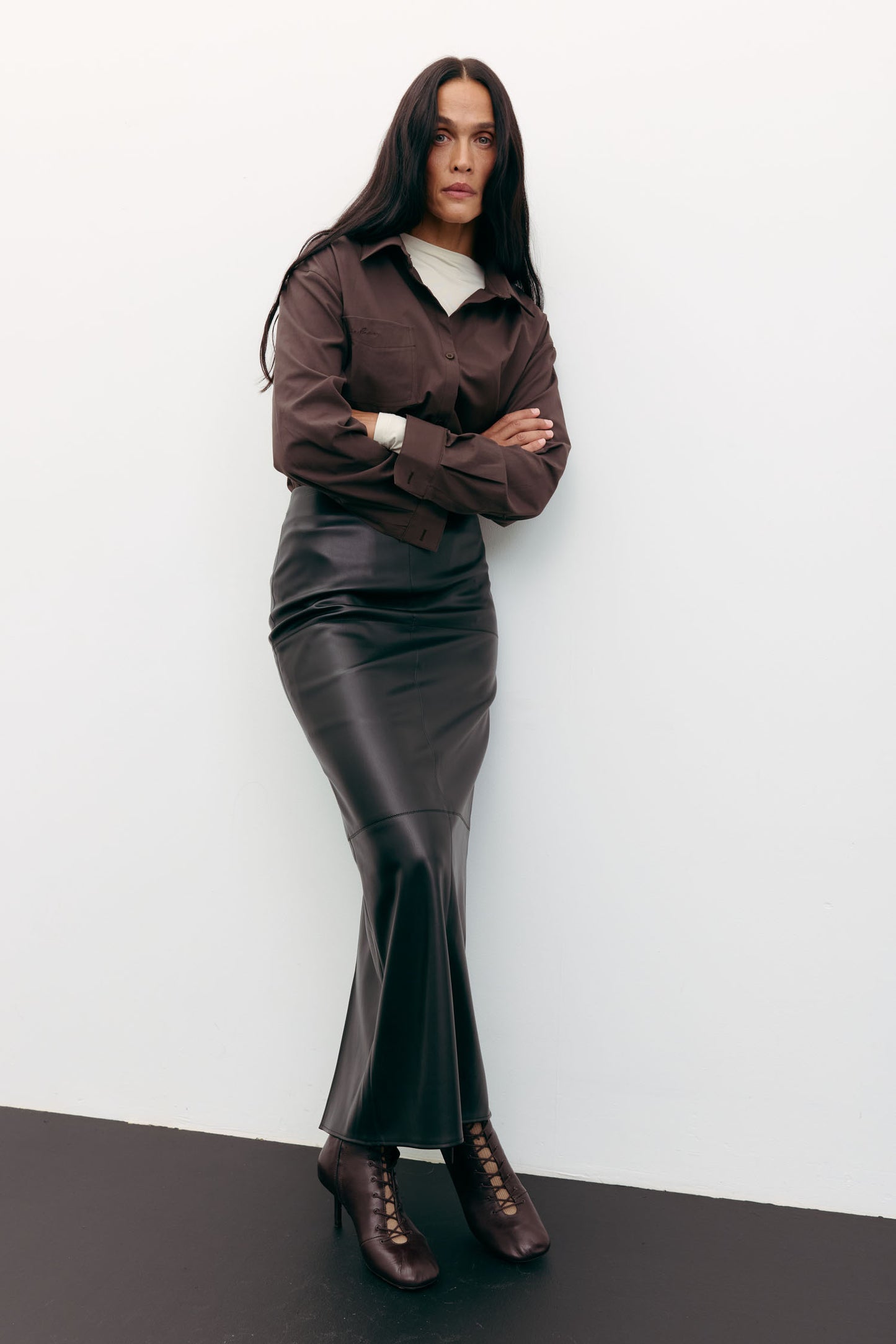 THE LACE Жiночa сорочка оверсайз з вишивкою на кишені