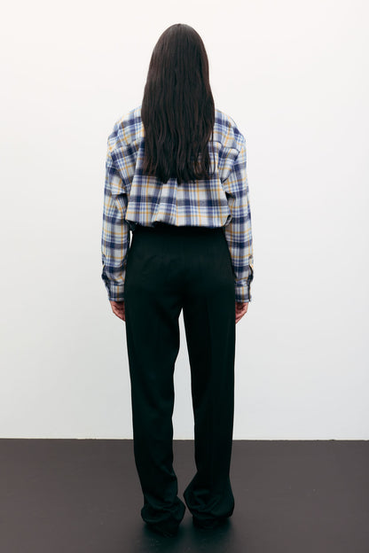 THE LACE Жiночi брюки палаццо з декоративним клапаном чорні modena