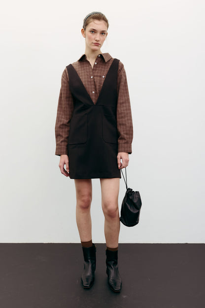 THE LACE Жiночий сарафан міні шоколадний modena