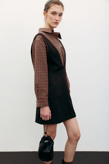 THE LACE Жiночий сарафан міні шоколадний modena