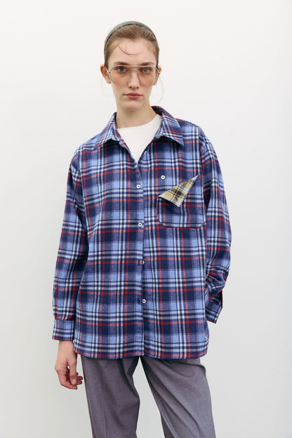 THE LACE Жiночa сорочка в клітинку з декоративною кишенею