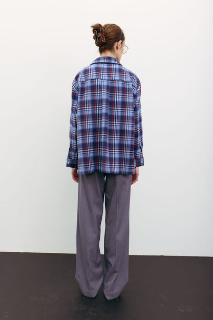 THE LACE Жiночa сорочка в клітинку з декоративною кишенею