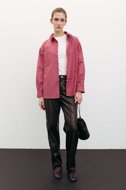 THE LACE Жiночa сорочка оверсайз з вишивкою на кишені