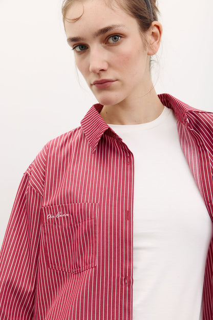 THE LACE Жiночa сорочка оверсайз з вишивкою на кишені