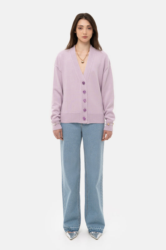MATCH DENIM Lilac Knit Cardigan