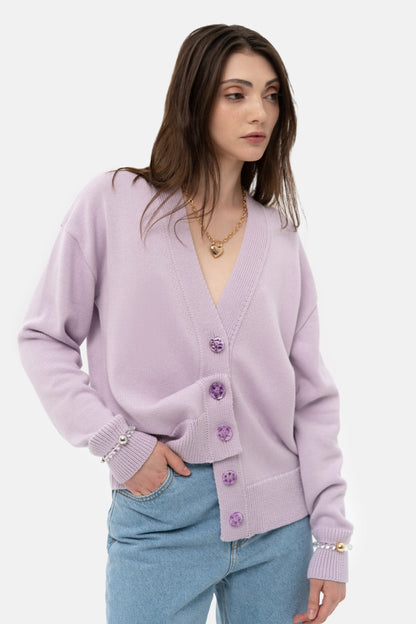 MATCH DENIM Lilac Knit Cardigan