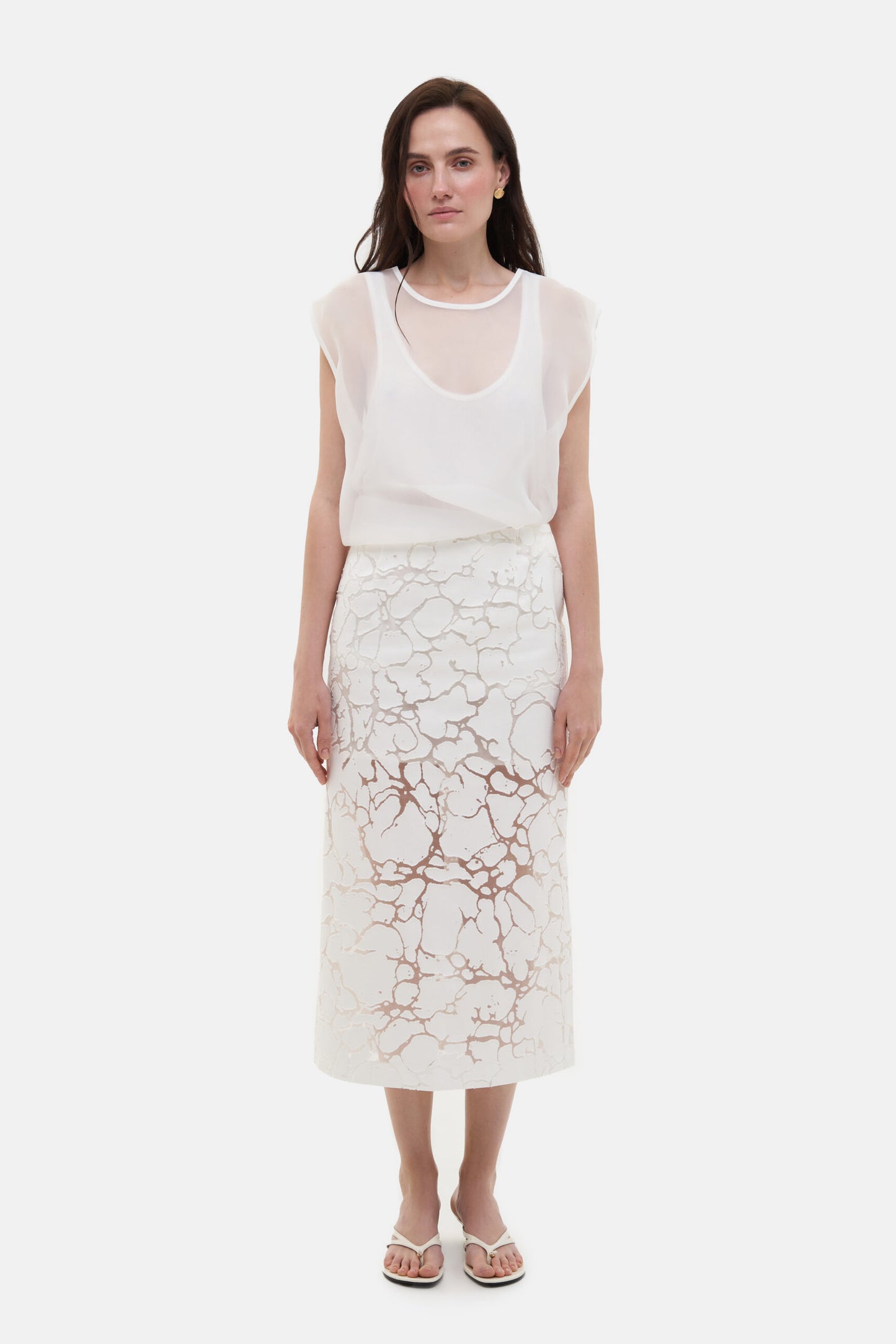 MATCH DENIM Denim Organza Skirt