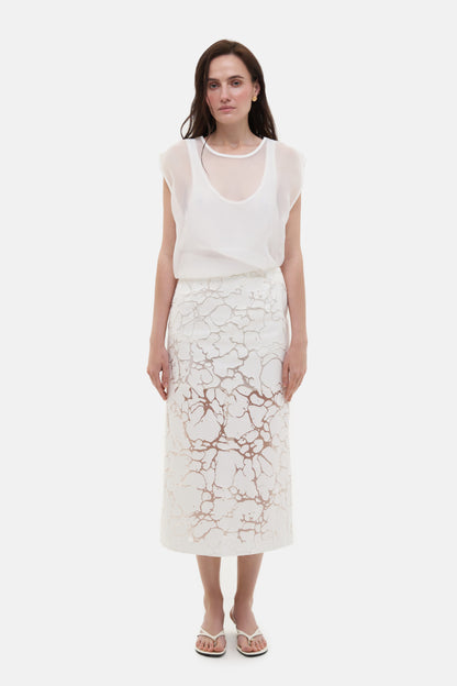 MATCH DENIM Denim Organza Skirt