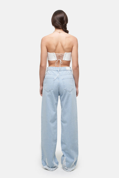 MATCH DENIM Ethno Lace Top