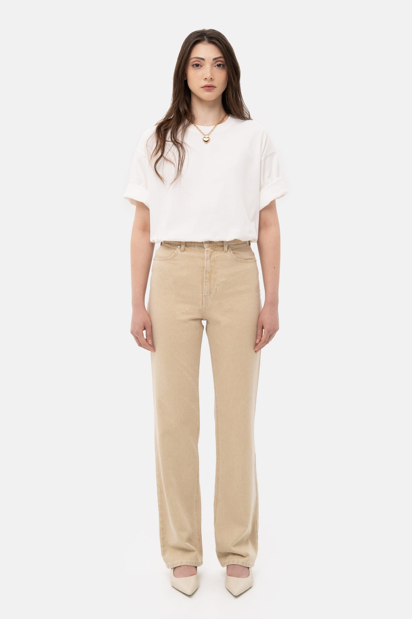 MATCH DENIM Beige Straight Jeans