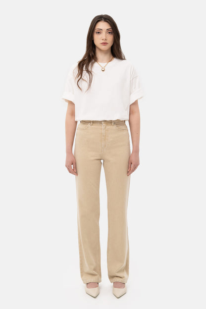 MATCH DENIM Beige Straight Jeans